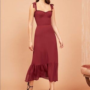 Reformation Nikita midi dress (burgundy/deep red)